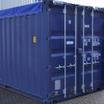 Open Top Container Beladung von oben mit Kran