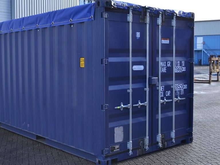 Open Top Container Beladung von oben mit Kran