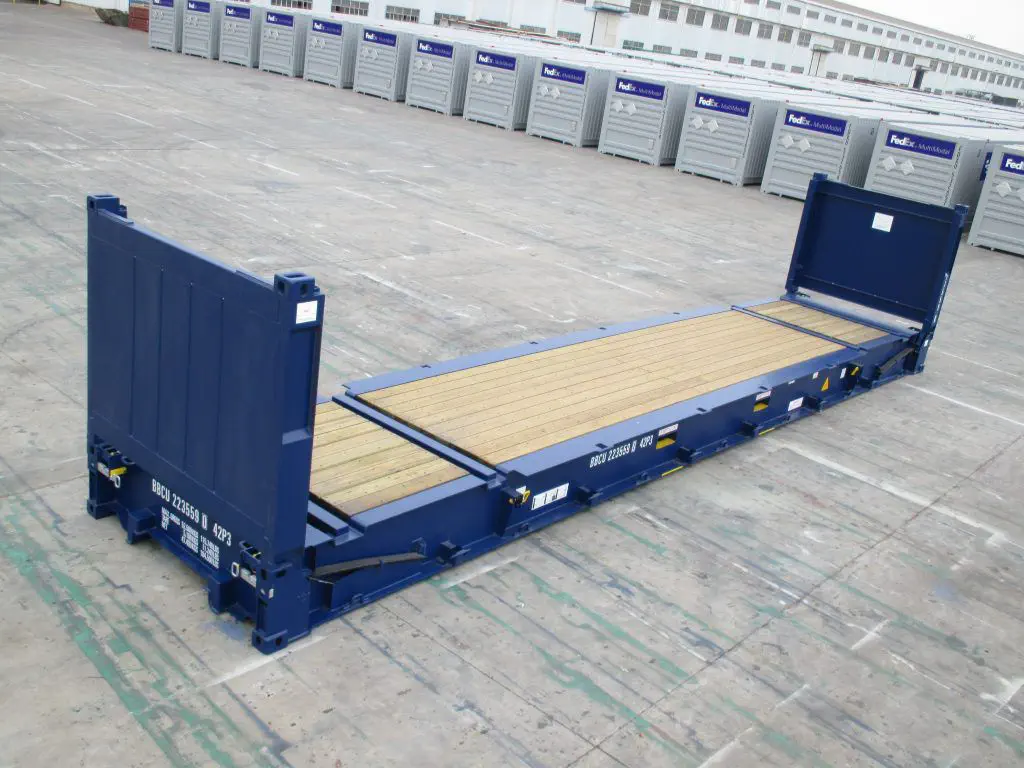 Schwerlasttransport mit Flat Rack Container Schwerlasttransport mit Flat Rack Container
