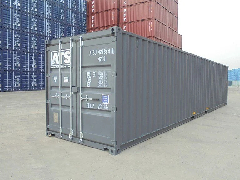 40 Fuß High Cube Seecontainer Dry 1. Reise Außenansicht