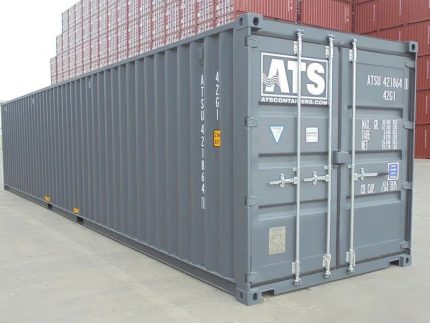 40 Fuß High Cube Seecontainer Dry 1. Reise Außenansicht