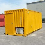 Mobile Kantine im Seecontainer auf Baustelle installiert