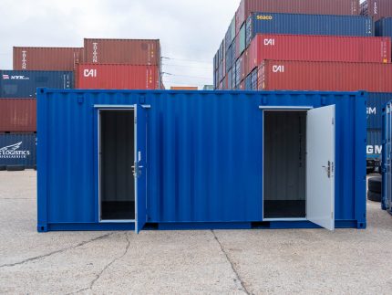20-Fuß Lagercontainer aus Cortenstahl mit zwei seitlichen Zugangstüren