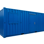 20-Fuß Bürocontainer aus Cortenstahl mit Fenster im Außenbereich
