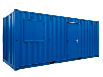 20-Fuß Bürocontainer aus Cortenstahl mit Fenster im Außenbereich